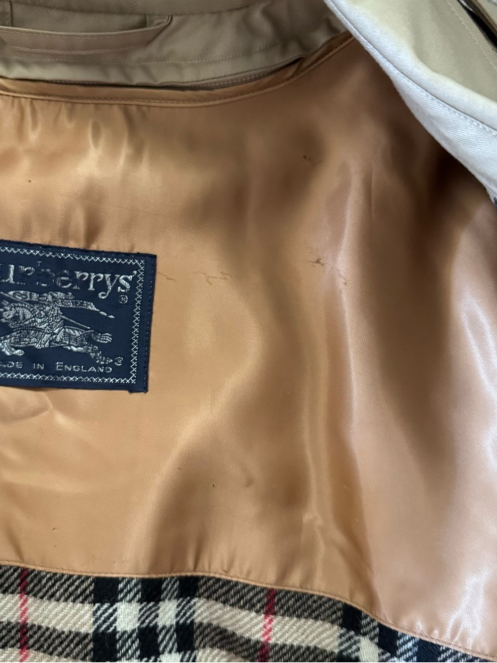 Vintage Burberry Classic Men's Khaki Trench-Style Jacket 38 REG - Picture 11 of 15